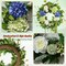 23 Inch Spring Wreaths for Front Door, Blue and Green Hydrangea Flower Door Wreaths Outside, Floral and Seasonal Wreath, Artificial Decor Decorations for Outdoor, Indoors, Valentine